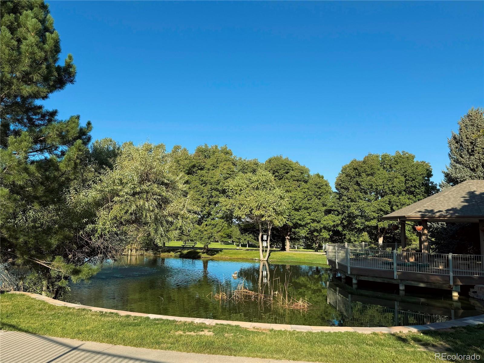 8578 Gold Peak Drive, Unit D Highlands Ranch, CO 80130 - Photo 27 of 50 a view of a lake with houses