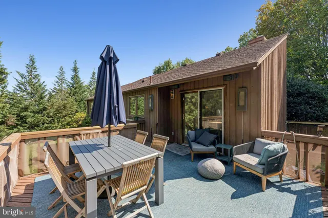 a view of backyard with outdoor seating and plants