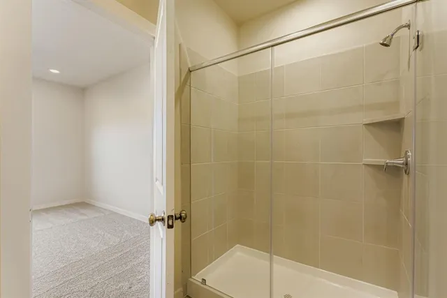 a bathroom with a shower