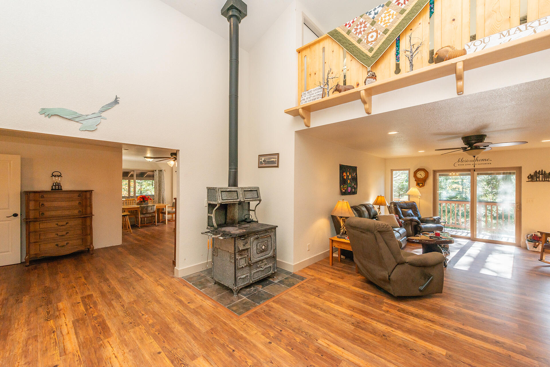 851 Mountain Aire Road Trinity Center, CA 96091 - Photo 21 of 54 a living room with furniture and a flat screen tv