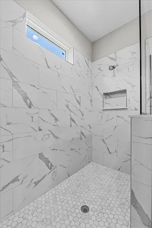 a bathroom with a shower