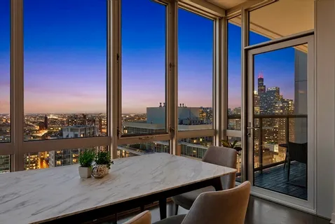 a view of a city from a balcony