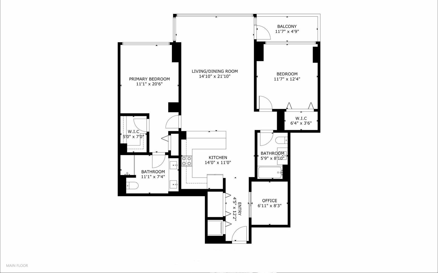 1629 South Prairie Avenue, Unit 2709 Chicago, IL 60616 - Photo 37 of 37 a picture of a floor plan