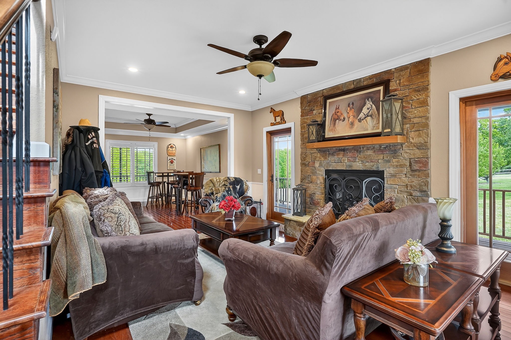 933 John Henry Lewis Road Dunlap, TN 37327 - Photo 38 of 100 a living room with furniture a fireplace and a flat screen tv