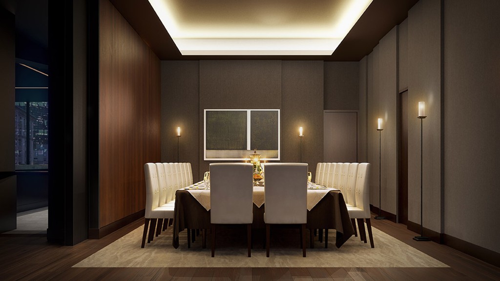 1 Franklin Street, Unit 3903 Boston, MA 02110 - Photo 11 of 26 a view of a dining room with furniture and wooden floor