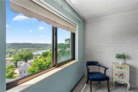 a room with a large window