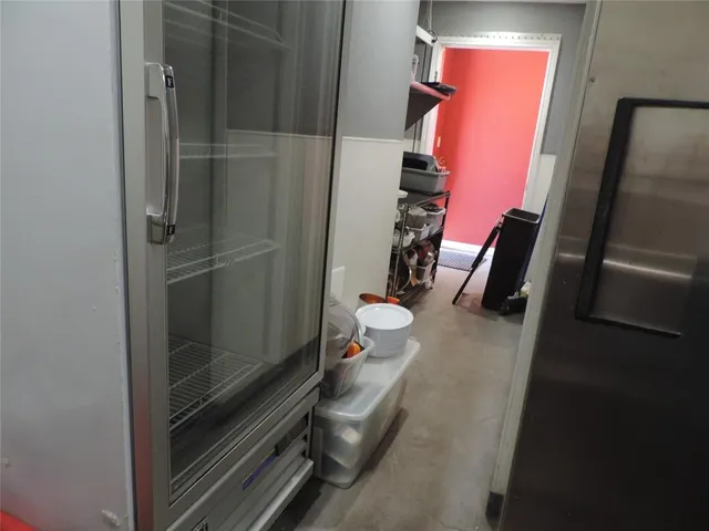 a room with furniture and storage