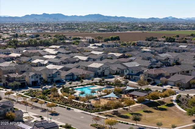 an aerial view of a city