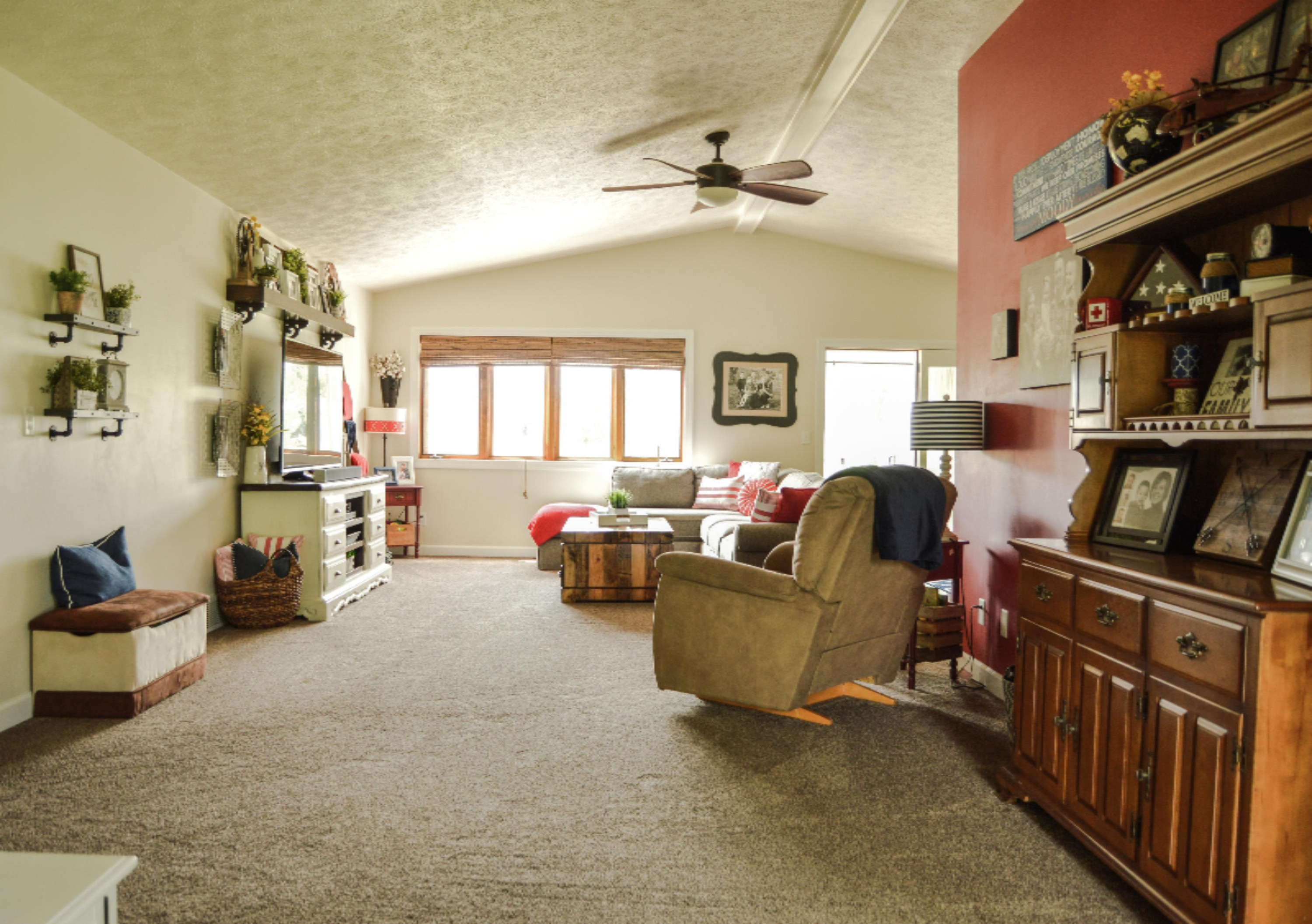 view of living room from front door