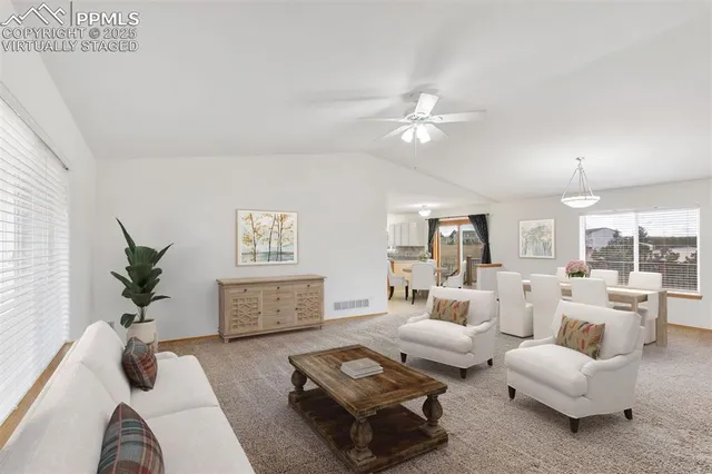 a living room with furniture