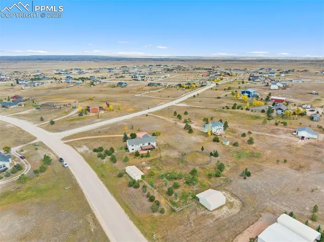 an aerial view of a house