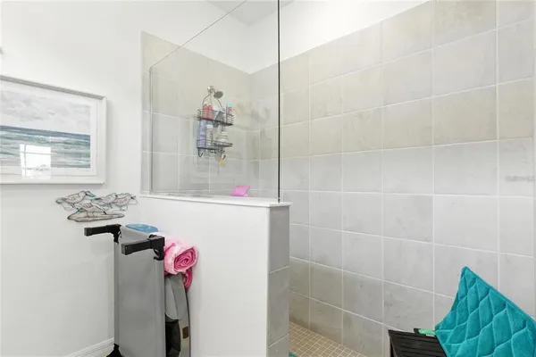 a bathroom with a shower
