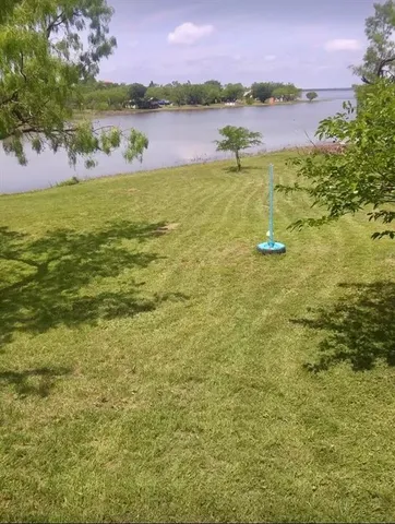 a view of a lake with a mountain