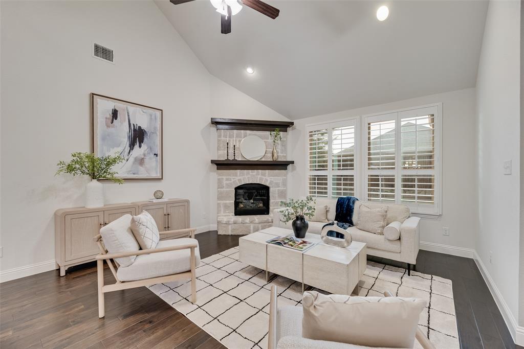 1508 Cherry Blossom Lane Prosper, TX 75078 - Photo 6 of 40 a living room with furniture fireplace and window