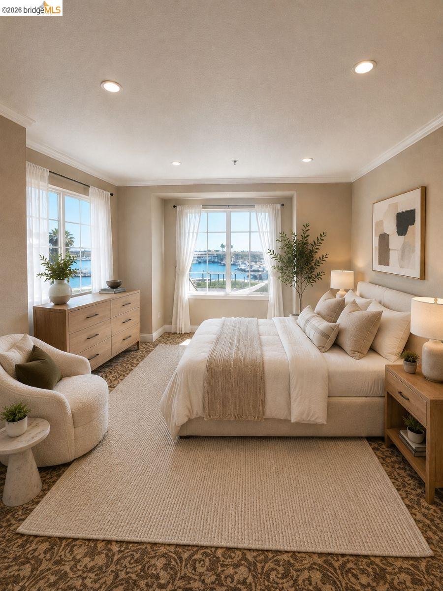 3623 Wells Road Oakley, CA 94561 - Photo 18 of 59 Multiple large windows, recessed ceiling lighting, crown molding, and patterned carpeting