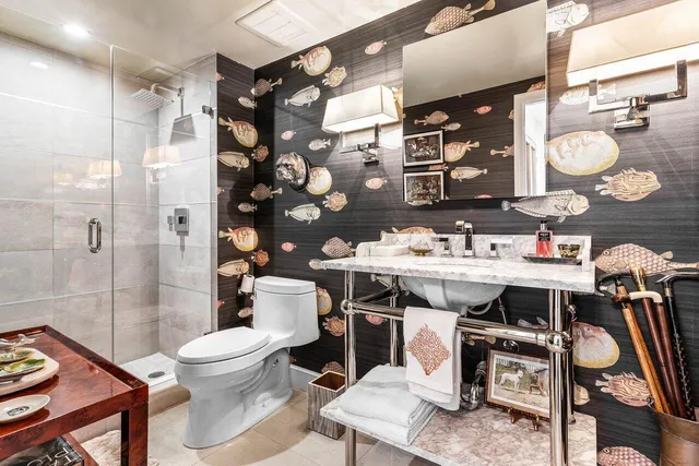 a view of a swimming pool with a lake view