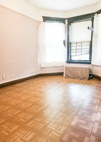 an empty room with a window