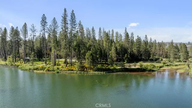 a view of a lake with houses