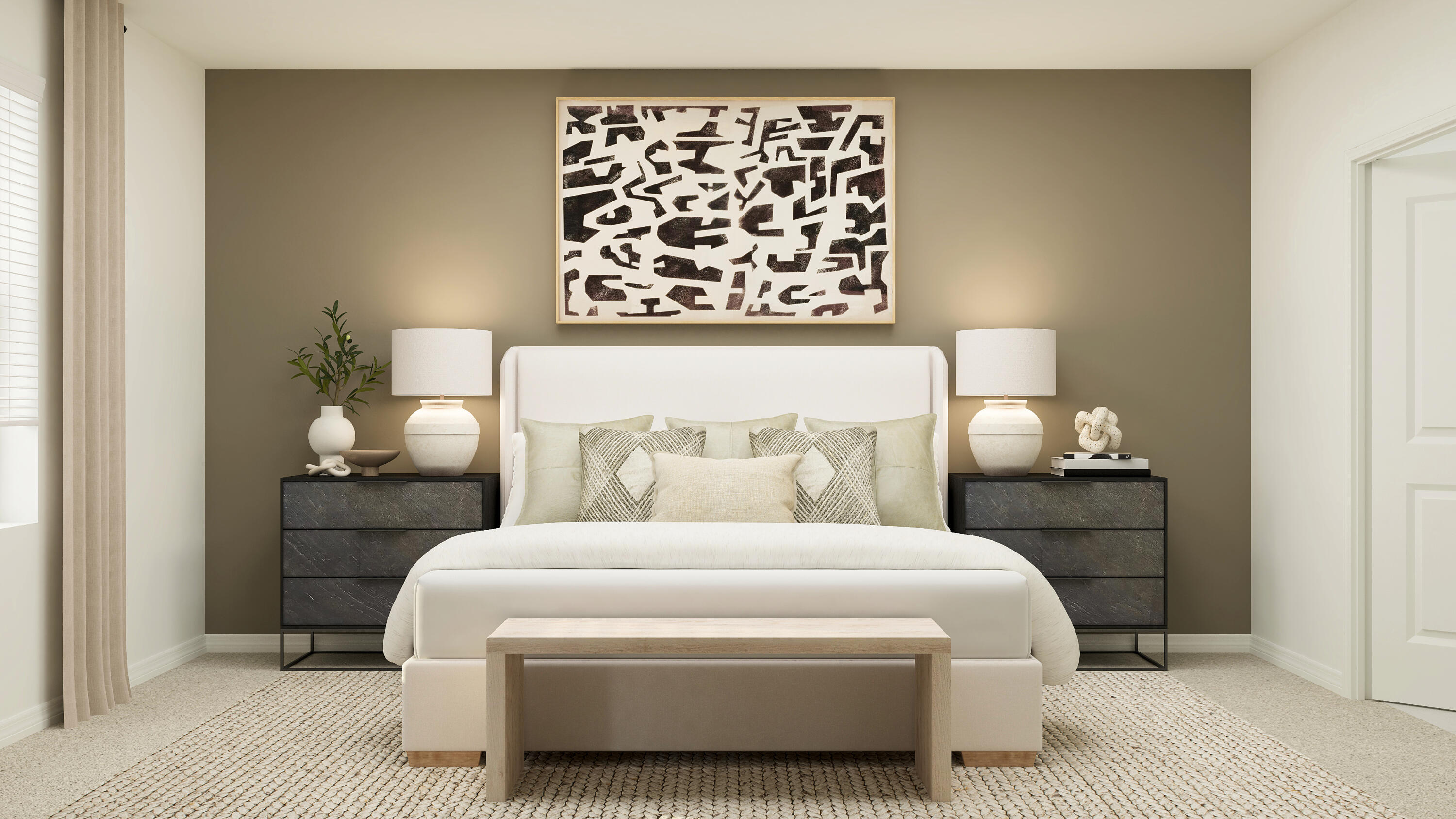 673 Carlyle Way Fort Pierce, FL 34947 - Photo 9 of 12 a bedroom with a bed and a lamp on dresser