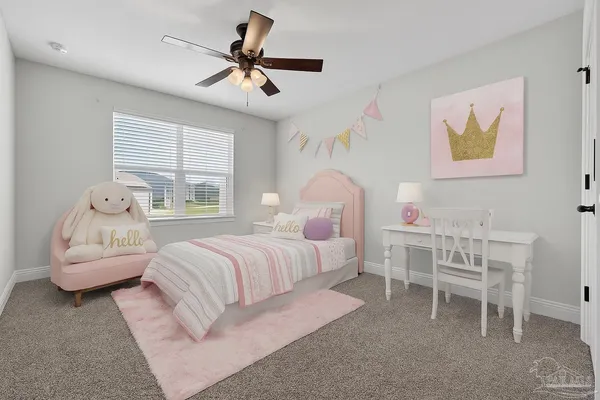 a bedroom with a bed and a chair