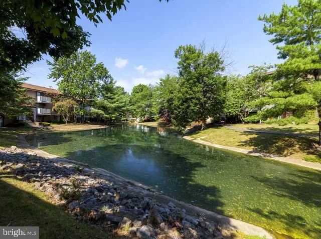 a view of a lake with a outdoor space