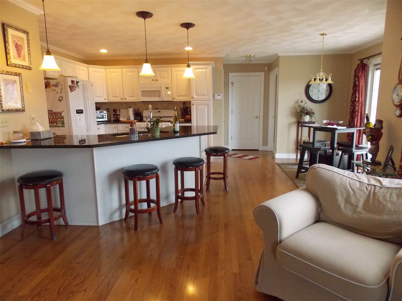 4373 Ridgeview Lane Byron, IL 61010 - Photo 2 of 22 a living room with furniture kitchen view and a wooden floor