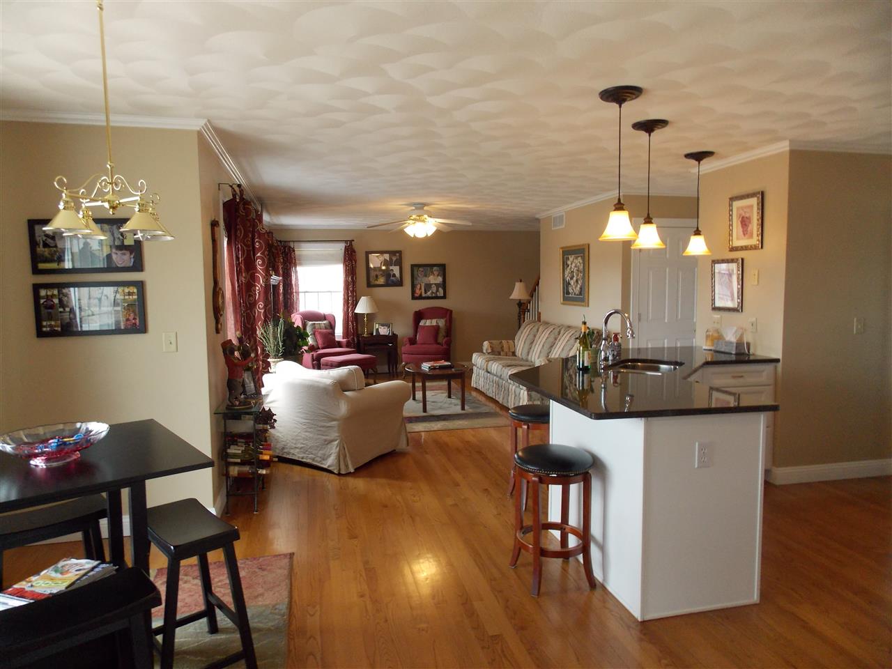 4373 Ridgeview Lane Byron, IL 61010 - Photo 3 of 22 a living room with fireplace furniture and a chandelier