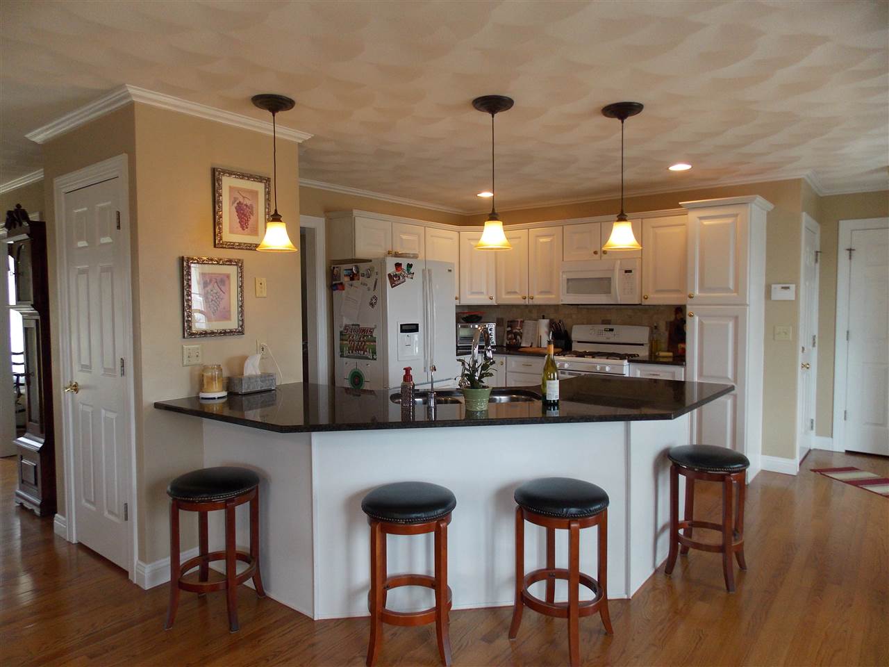 4373 Ridgeview Lane Byron, IL 61010 - Photo 5 of 22 a kitchen with stainless steel appliances a dining table chairs refrigerator and microwave