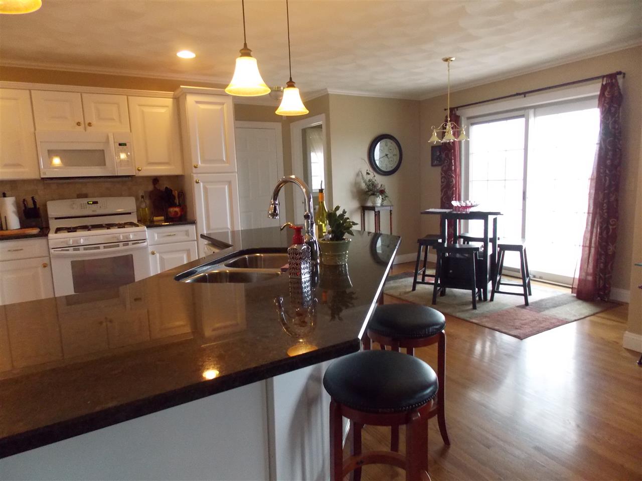 4373 Ridgeview Lane Byron, IL 61010 - Photo 6 of 22 a kitchen with stainless steel appliances granite countertop a stove a sink a oven a dining table and chairs with wooden floor