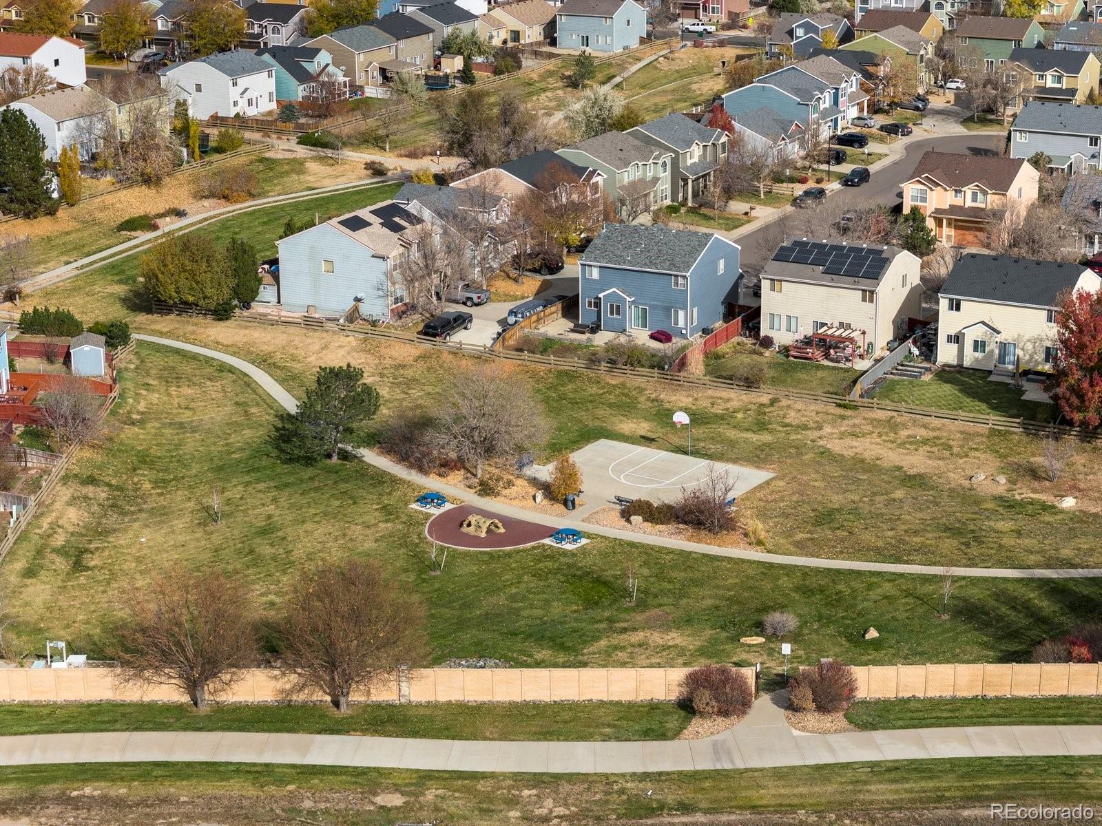 9657 Ironton Street Commerce City, CO 80022 - Photo 46 of 48 an aerial view of residential houses with outdoor space