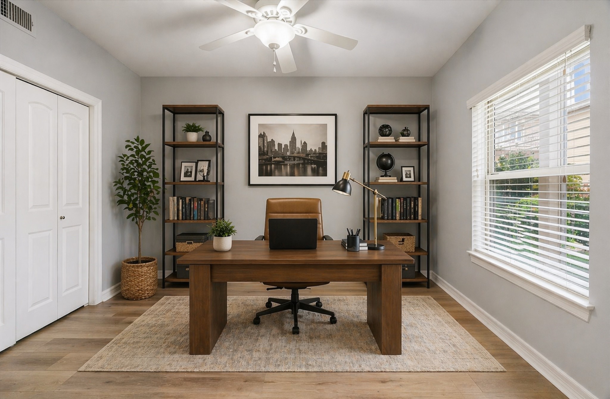 3501 Chenevert Street, Unit 7 Houston, TX 77004 - Photo 13 of 21 secondary bedroom Virtually staged as a home office.