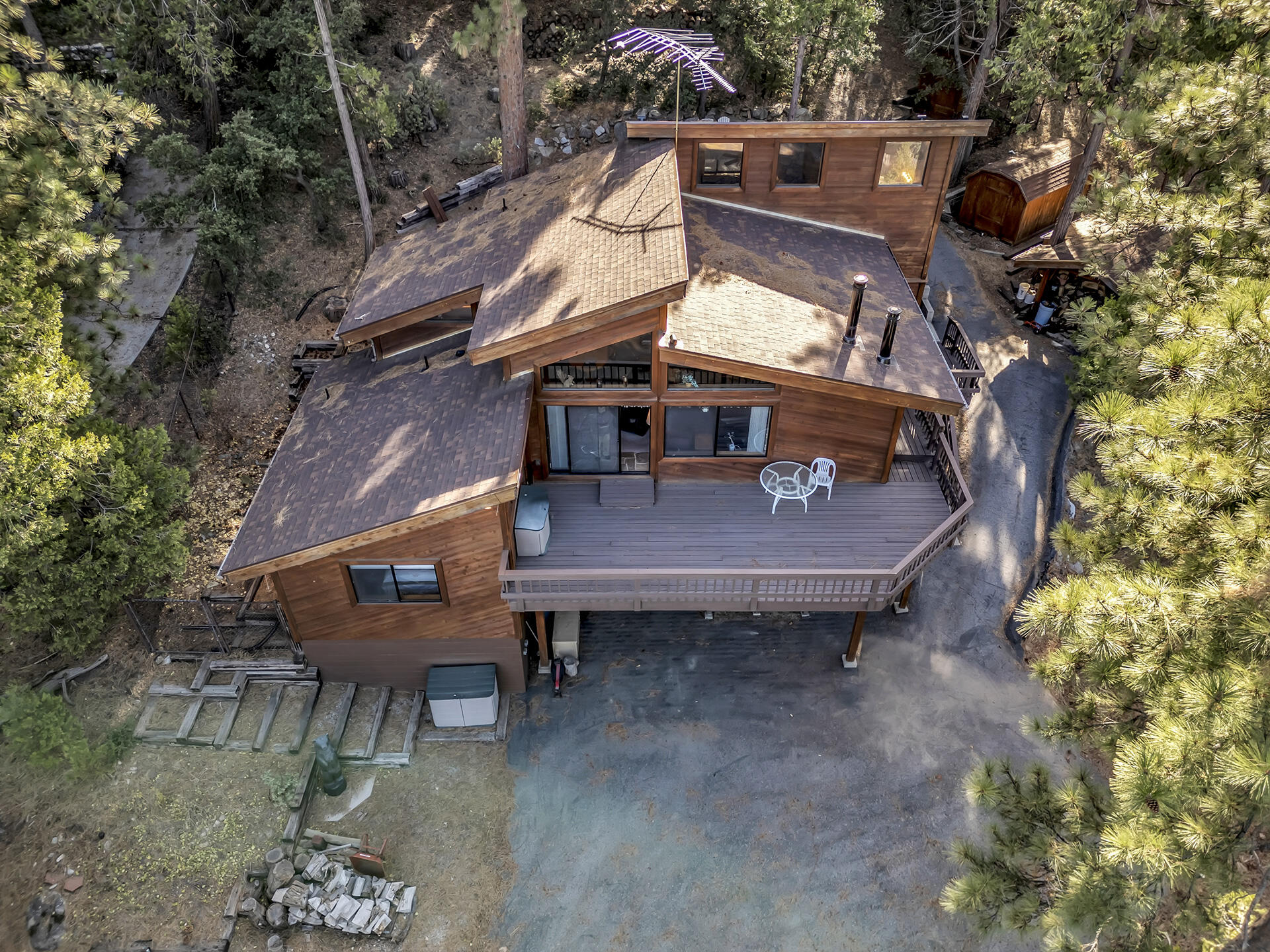 53071 Middleridge Drive Idyllwild, CA 92549 - Photo 3 of 50 an aerial view of a house with table and chairs