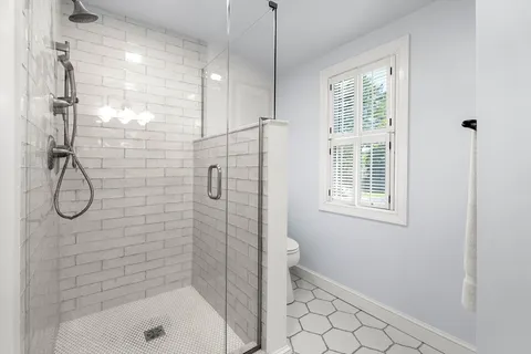 a bathroom with a shower