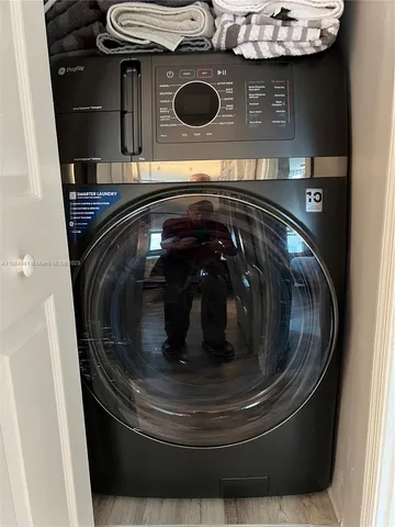 a close view of washer and dryer