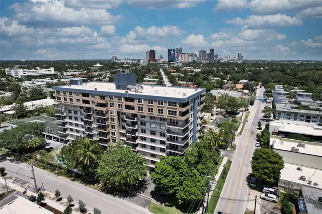 an aerial view of a city
