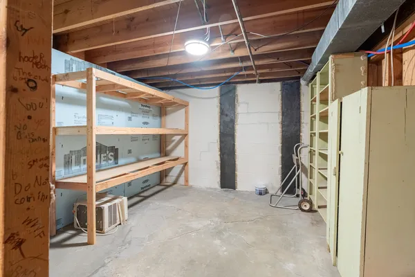 a view of a storage room