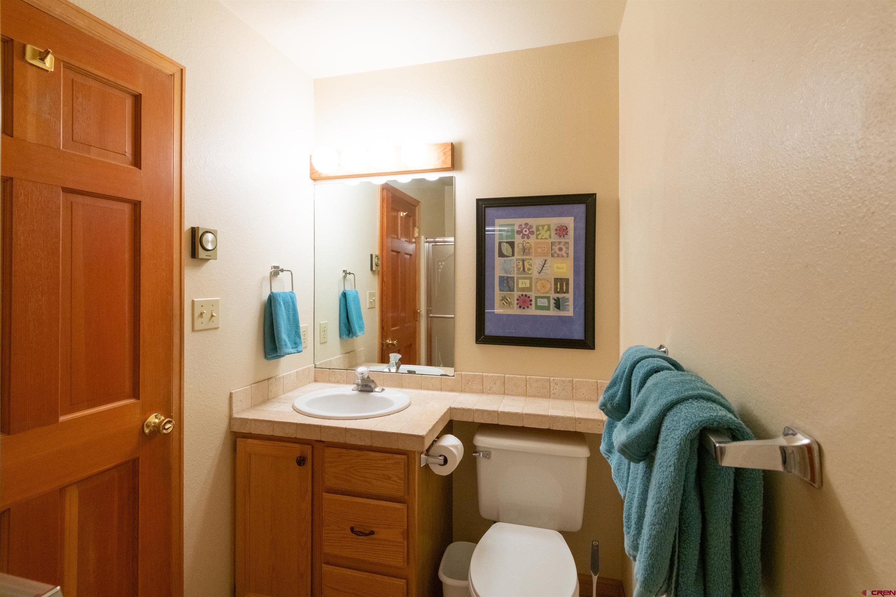 33 Castle Road, Unit 3 Crested Butte, CO 81225 - Photo 23 of 34 a bathroom with a toilet sink and mirror
