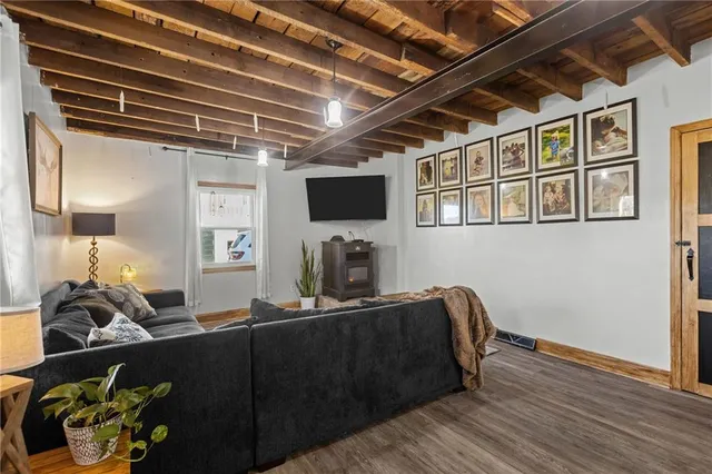 a living room with furniture