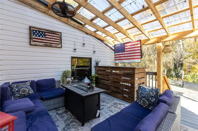 a outdoor living space with patio furniture