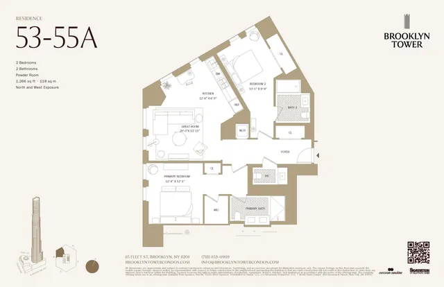 $1,985,000 | 85 Fleet Street, Unit 53A | Downtown Brooklyn