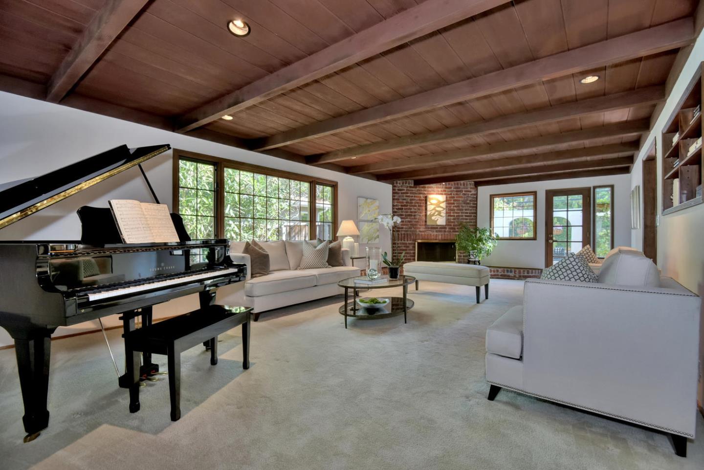 12338 Brookglen Drive Saratoga, CA 95070 - Photo 3 of 18 a living room with furniture and a floor to ceiling window