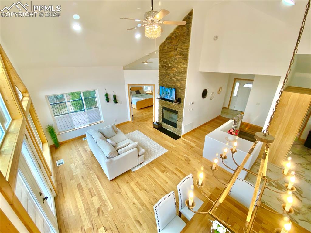 507 Yorktown Road Cripple Creek, CO 80813 - Photo 5 of 50 a living room with couch and a table