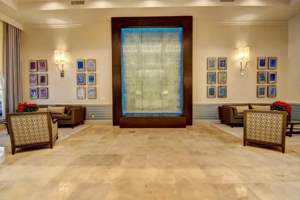 a view of a sign board with a park