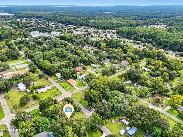 an aerial view of multiple house
