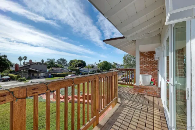 a balcony with street view