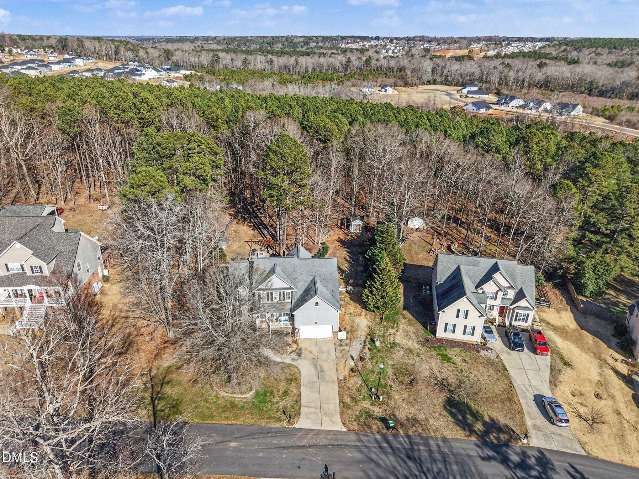 425 Ruth Circle Fuquay-Varina, NC 27526 - Photo 37 of 42 Ariel View of Home and Surrounding Woods