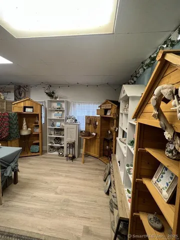 a view of a room with racks