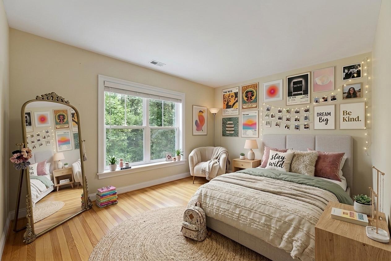 4700 Edgefield Road Bethesda, MD 20814 - Photo 17 of 29 a bedroom with two beds and a large window