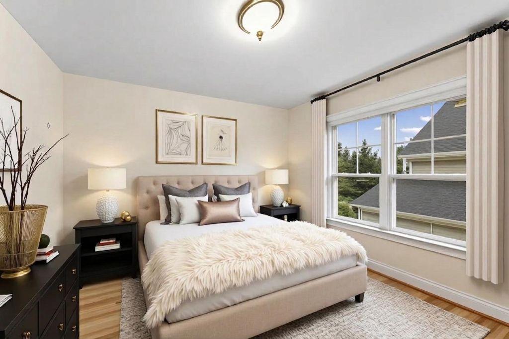 4700 Edgefield Road Bethesda, MD 20814 - Photo 21 of 29 a bedroom with a bed and a large window