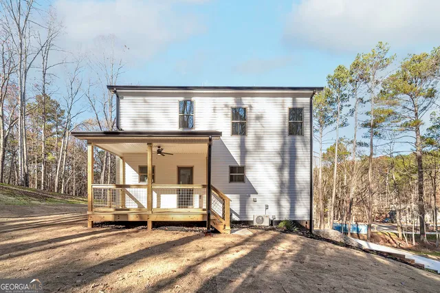 a view of a house with a large windows